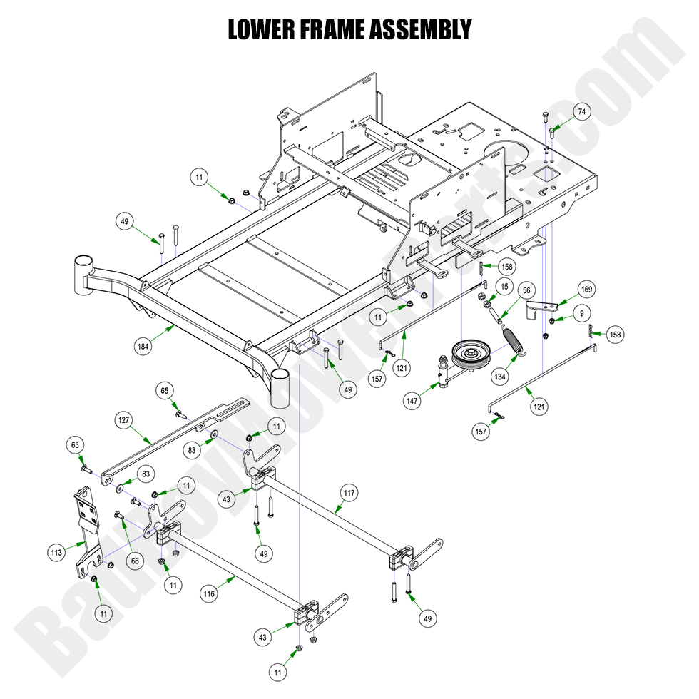 3320 - Bad Boy Mower Parts Lookup > 2023 > MZ Rambler > Lower Frame Assembly